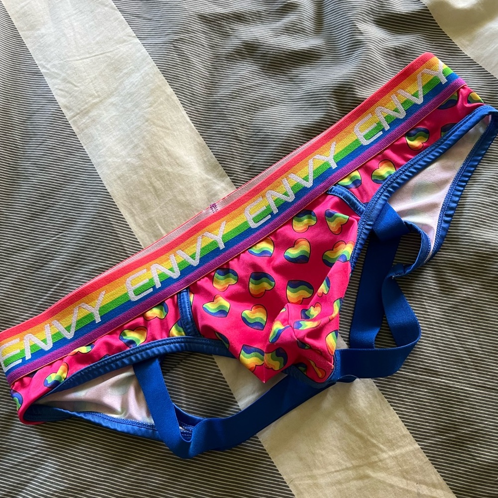 Rainbow heart jockstrap